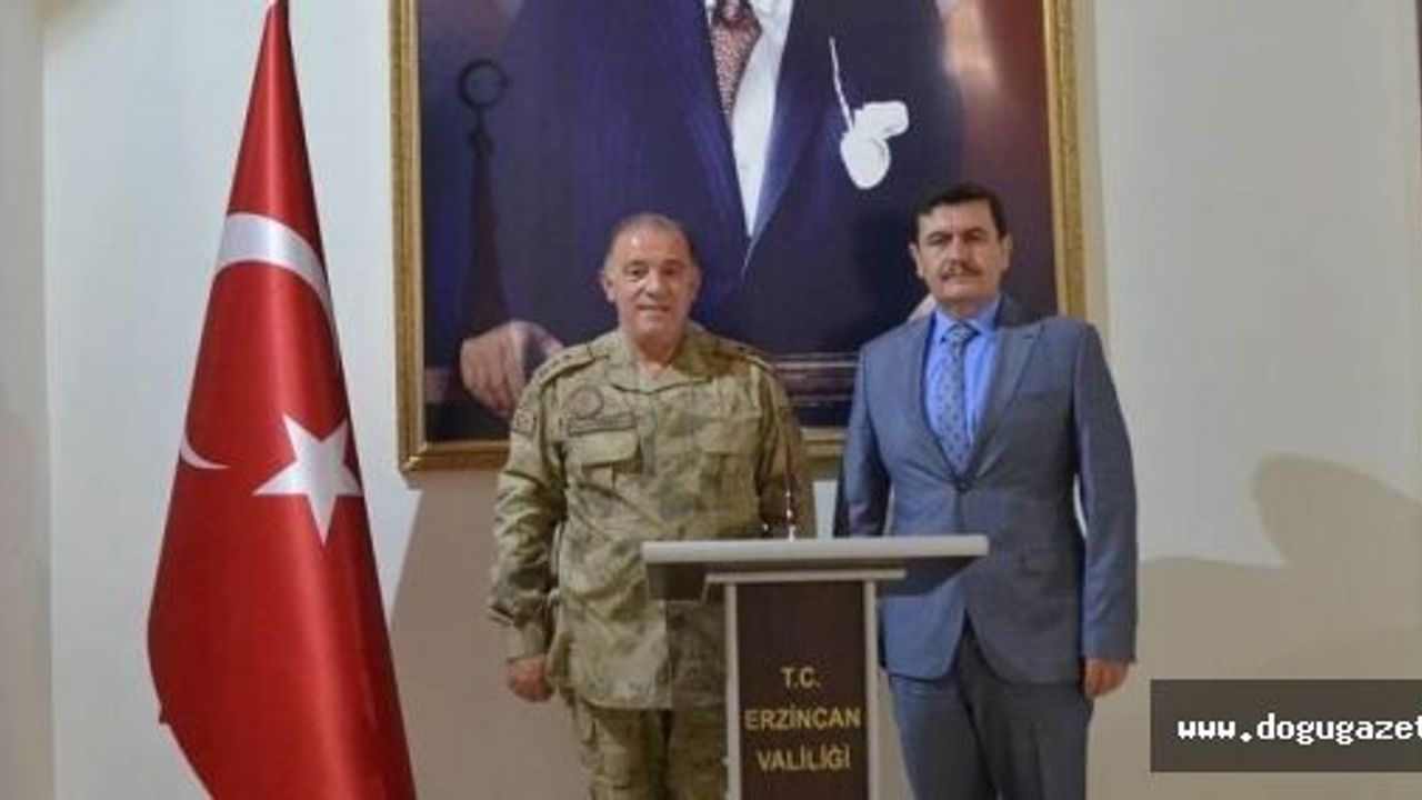 Tümgeneral Ahmet Hacıoğlu, Erzincan Valiliği’ni ziyaret etti
