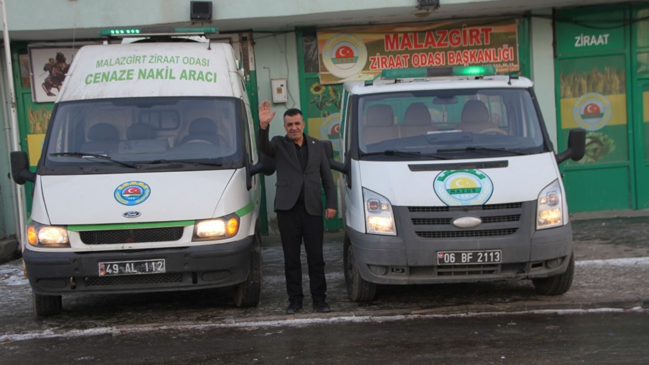 Muş Belediyesi, Malazgirt Ziraat Odasına cenaze aracı hibe etti
