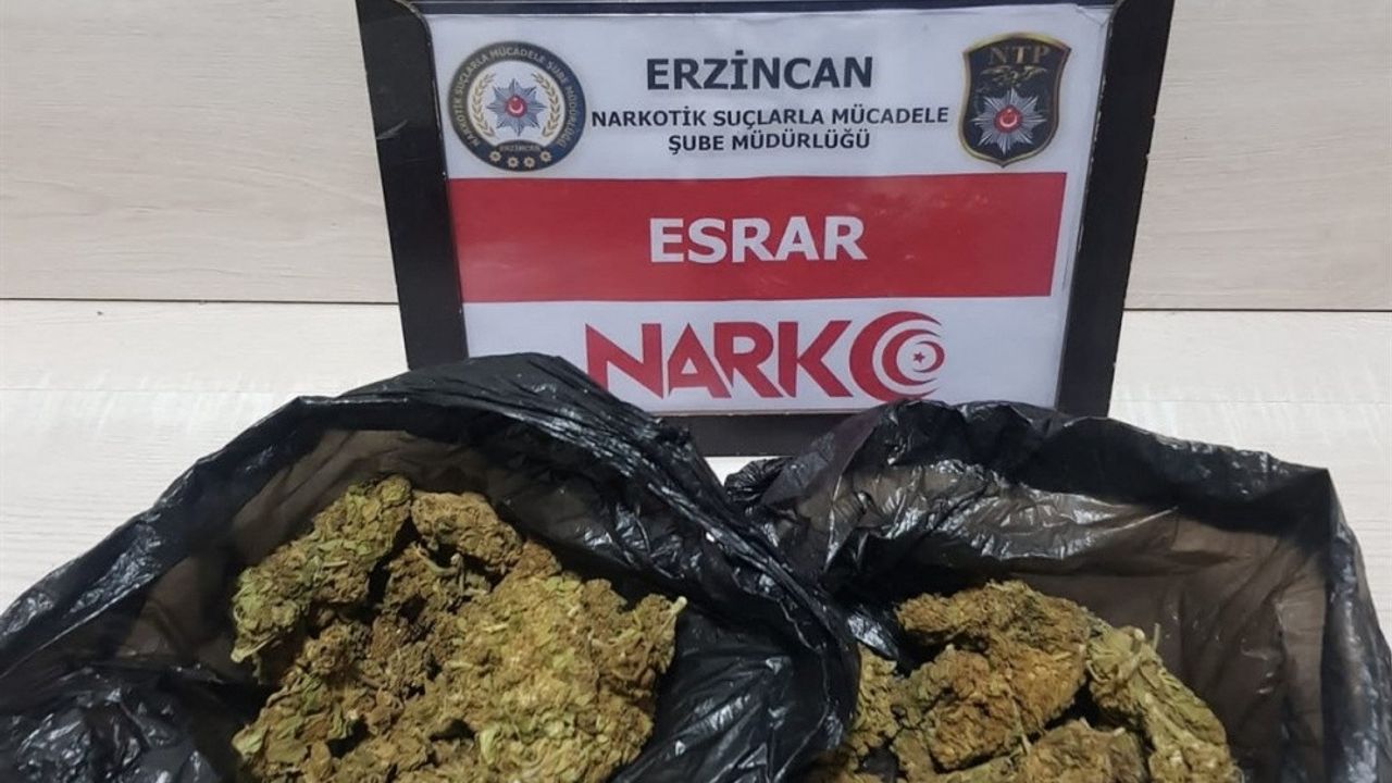 Erzincan'da uyuşturucu madde operasyonunda bir kişi hakkında işlem yapıldı