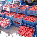 Erzincan'da salçalık domates ve biberler tezgahlarda
