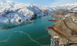 Göyne Sulama Barajı buzla kaplandı