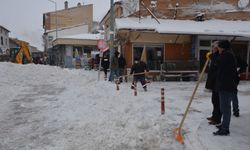 Kar timleri Tercan’da tuzlama çalışmaları yaptı