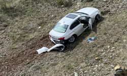 Erzincan'da şarampole devrilen otomobildeki 2 kişi yaralandı