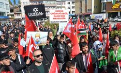 Erzurum ve çevre illerde İsrail'in Filistin'e saldırıları protesto edildi