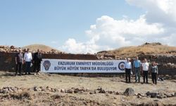 Erzurum'da 140 polis, tarihi Büyük Höyük Tabyası'nda "mıntıka" temizliği yaptı