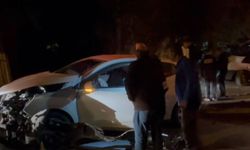 Minibüs ve Otomobil Çarpıştı: Ağaca Çarparak Durabildi! (VİDEO)