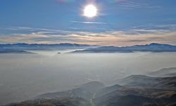 Keşiş dağlarından Erzincan'ı kaplayan bulutların görüntüsü