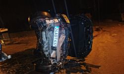 Gece Yarısı Feci Kaza: Baba ve Oğlunun Bulunduğu Araç Takla Attı