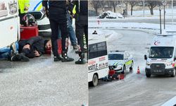 Mimar Sinan Mahallesi Kavşağında Kaza: Kurye Halk Otobüsüne Ok Gibi Saplandı