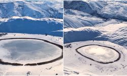 "Doğadaki Göz” Buz Tuttu: Polat Gölü Kışın Büyüledi (VİDEO)
