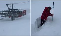 Ergan Dağı’nda Kar Rekoru: Teleski Hattı 3 Metrelik Karın Altında Kaldı (VİDEO)