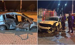 TEDAŞ Kavşağı’nda Gece Yarısı Kaza: 3 kişi Yaralandı (VİDEO)