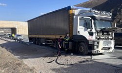 Erzincan'da Tır Yangını: Sürücü Dumandan Etkilendi (VİDEO)