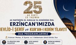 Erzincan'da AK Parti'nin 25. Kuruluş Yıl Dönümü Nedeniyle Mevlid-i Şerif ve Kur'an-ı Kerim Tilaveti Düzenlenecek