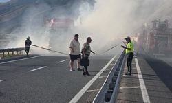 Sakaltutan’dan İnen Tır Alev Alev Yandı!