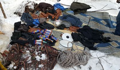 Erzincan'da teröristlerin malzeme sakladığı yerler