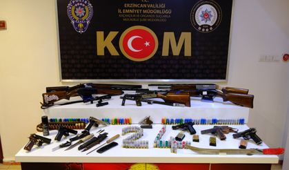 Erzincan’da ‘Kukla’ operasyonunda çok sayıda silah ele geçirildi, 11 şüpheli yakalandı