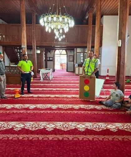 Refahiye'de Yaz Kur'an Kursu öğrencilerine trafik bilinci eğitimi