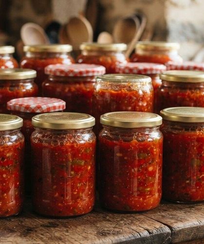 Kış Boyu Asla Bozulmuyor! 10 Kilo Domatesten Tam Ölçülü Fesleğenli Sos ve Menemenlik Tarifi