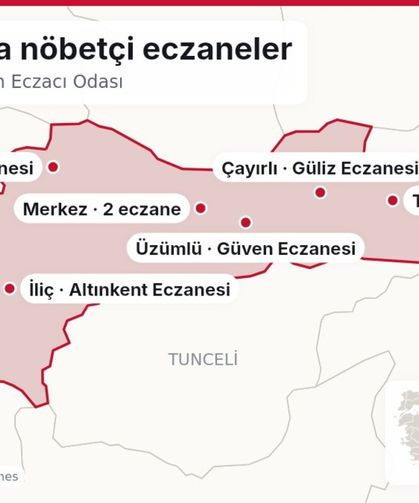 Nöbetçi eczaneler: Erzincan'da 30 Ekim günü açık eczaneler