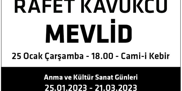 Rafet Kavukçu'yu anma haftası