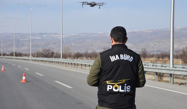 Drone destekli trafik denetimi yapıldı