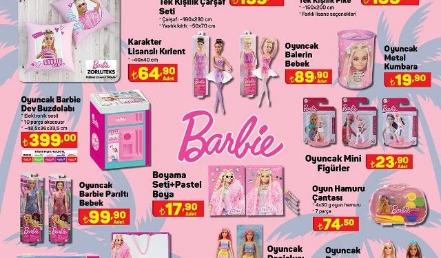 A-101’e 3 Ağustos’ta Barbie Ürünleri, Elektrikli Ev Aletleri ve Çeşitli Mutfak Gereçleri geliyor!