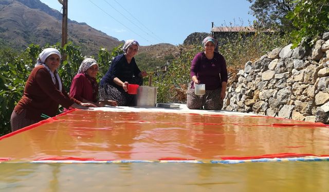 Zorlu pestil yapımında kadın dayanışması