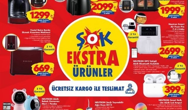 ŞOK'a Filtre Kahve Makinesi, Ekmek Kızartma Makinesi ve Airfryer geliyor