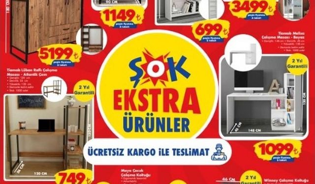 30 Ağustos’ta ŞOK'a Çalışma Masası ve Koltuğu, Dekoratif Kitaplık, Thermal Bardaklı Termos ve Su Matarası Geliyor!