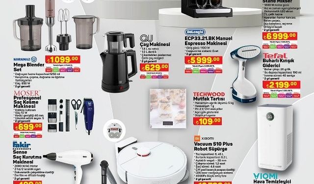 9.500 TL Altı Cep Telefonları/ Tefal 13 Parça Mutfak Seti/ 60 Parça Çatal Kaşık Seti/Çaydanlık Takımı A-101.com'da!