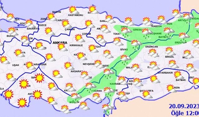 Doğu Karadeniz ve Doğu Anadolu'nun Kuzeyinde yağış var