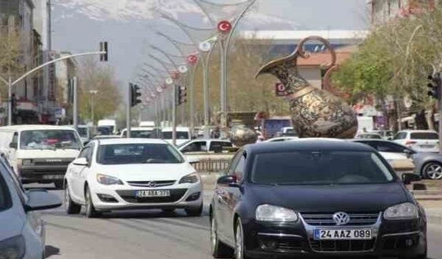Erzincan’da Araç Sayısı Hızla Yükseliyor