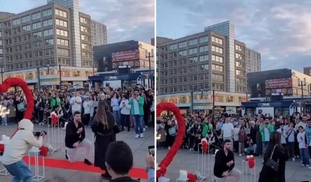 Berlin'de yaptığı evlenme teklifi reddedilen gurbetçinin o anları viral oldu