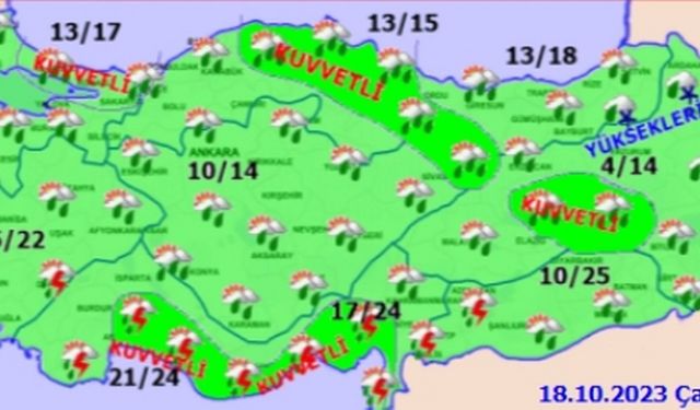 Yarın tüm ülke yağış altında bu bölgelerde çok kuvvetli olacak