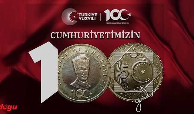 Cumhuriyet'in 100. yıl dönümü için basılan 5 liralık hatıra paralara ilişkin düzenleme Resmi Gazete'de