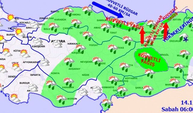 Metroloji uyardı, kuvvetle yağış ve kar var