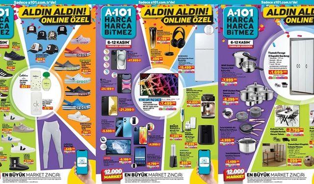 A-101 İnternete Özel Aldın Aldın kataloğunda; iPhone 15, WMF Tencere Seti, Goorin Bros Şapka Çeşitleri ve UGG Satışta!