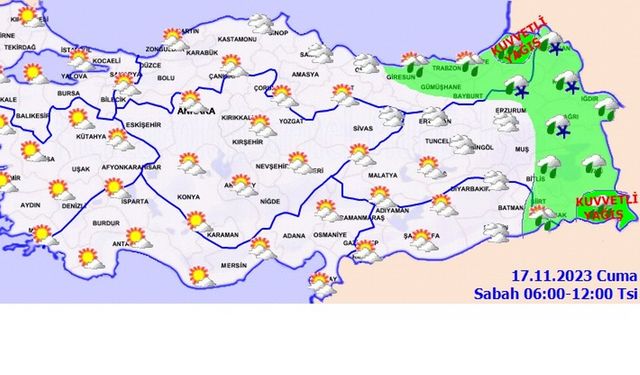 Bugün doğuda etkili olan yağış hafta sonu tüm yurtta etkili olacak