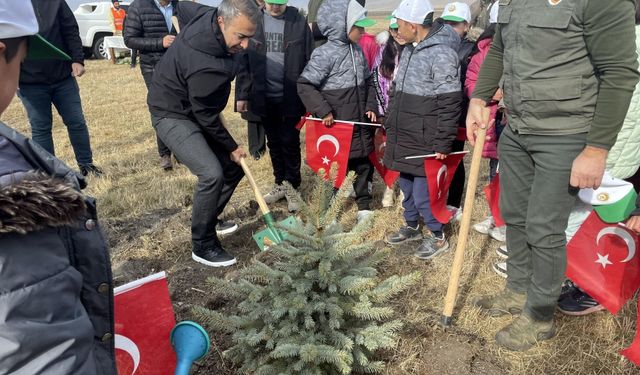 Doğu Anadolu'da fidanlar toprakla buluşturuldu