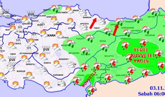 Meteorolojiden kuvvetli yağış uyarısı