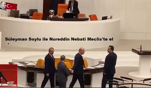 Süleyman Soylu ile Nureddin Nebatinin Meclis'te el ele dolaşması sosyal medyada gündem oldu