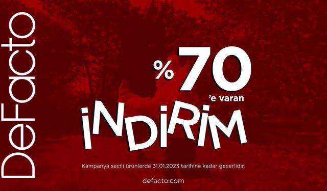 DeFacto alışveriş severlere yüzde 70’e varan indirimler sunuyor