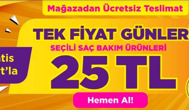 Gratis kartla tek fiyat günleri başladı: 25 TL