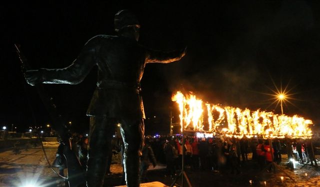 Kars'ta Sarıkamış şehitleri anısına meşaleli yürüyüş yapıldı