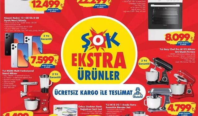 ŞOK'a Toz torbasız Süpürge, Stand Mikser, Blender Seti, Çamaşır/Kurutma Makineleri geliyor!