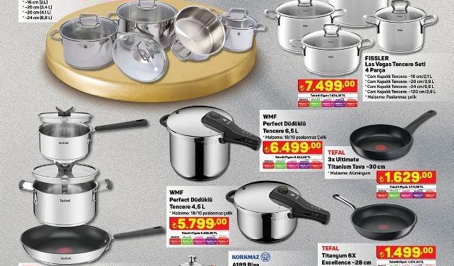 A-101'e Fissler/WMF/TEFAL Tencere Seti, Mutfak Robotu, Fritöz, Kahve Makinesi, Semaver, Toz Torbasız Süpürge geliyor!