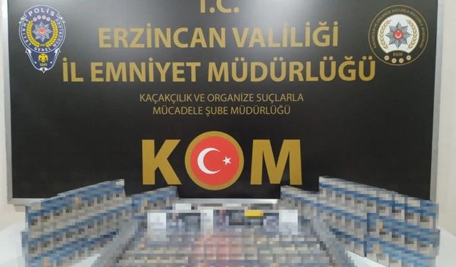 Erzincan’da 400 paket kaçak sigara ele geçirildi