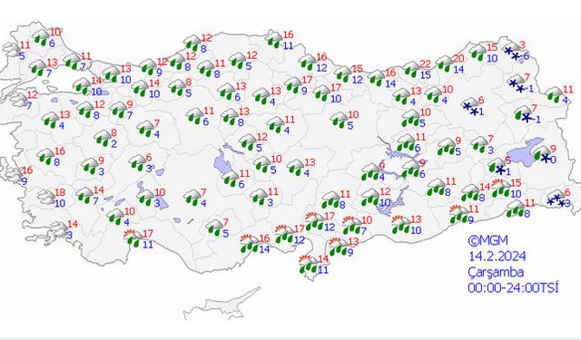 Erzincan ve Antalya'yla beraber 13 ile yağış uyarısı