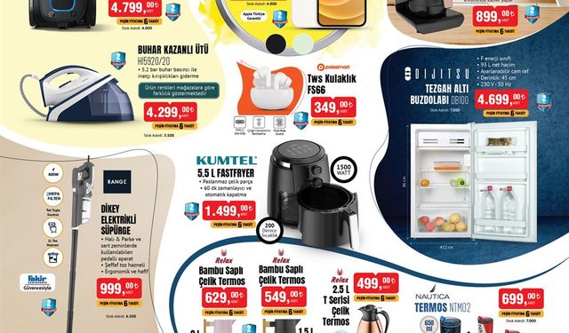 BİM'e iPhone 12, Fakir Çeyiz Paketi/Fastfryer, Şişme Bot,  Dikey Elektrikli Süpürge, Türk Kahve Makinesi geliyor!